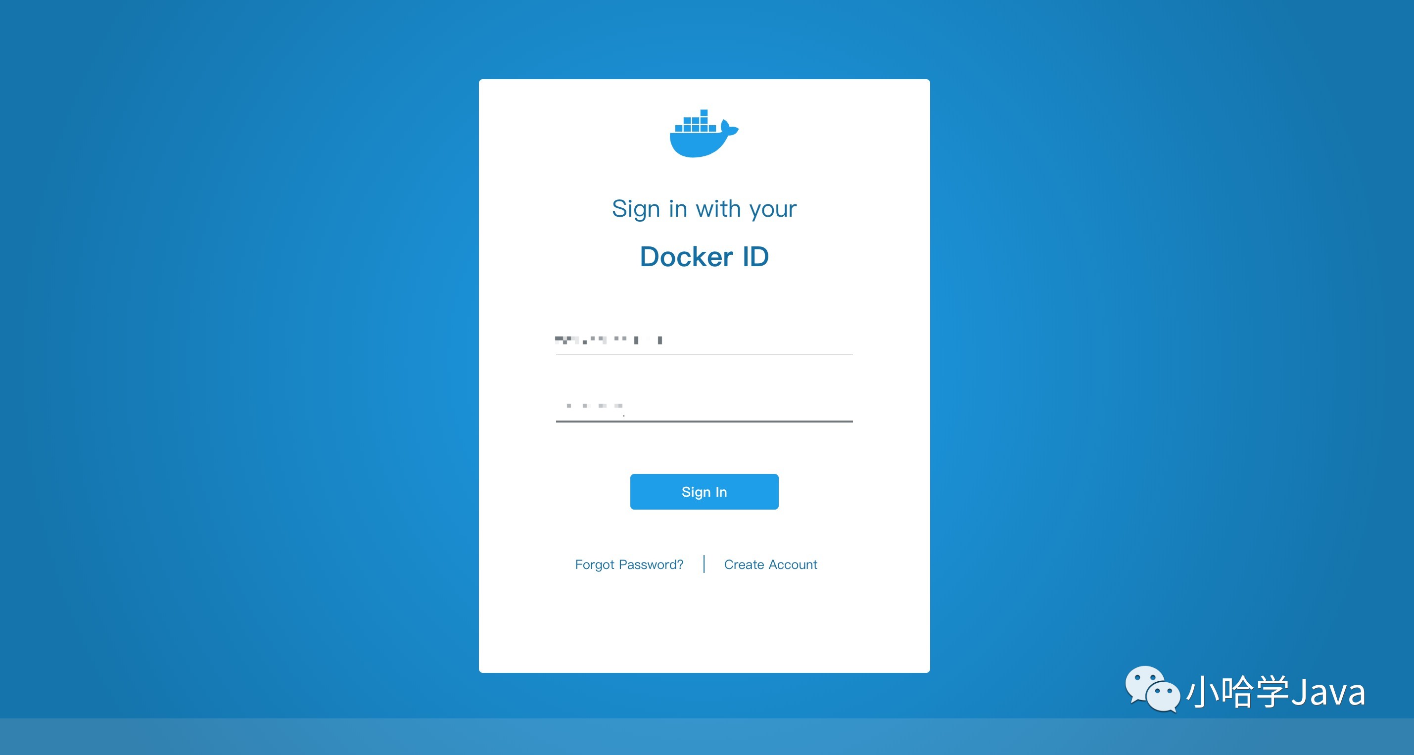 Docker Hub 登录页面