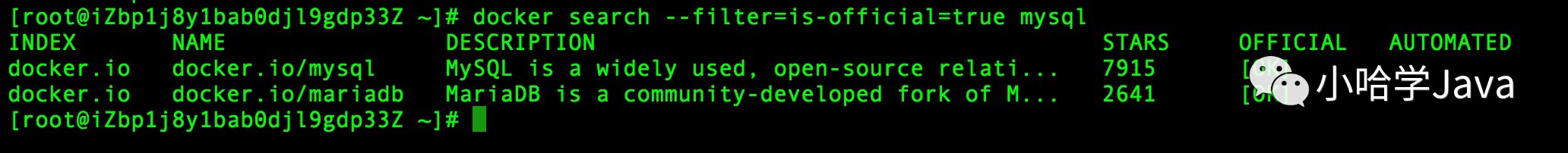 Docker 搜索官方镜像