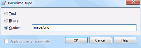 svn:mime-type 属性页